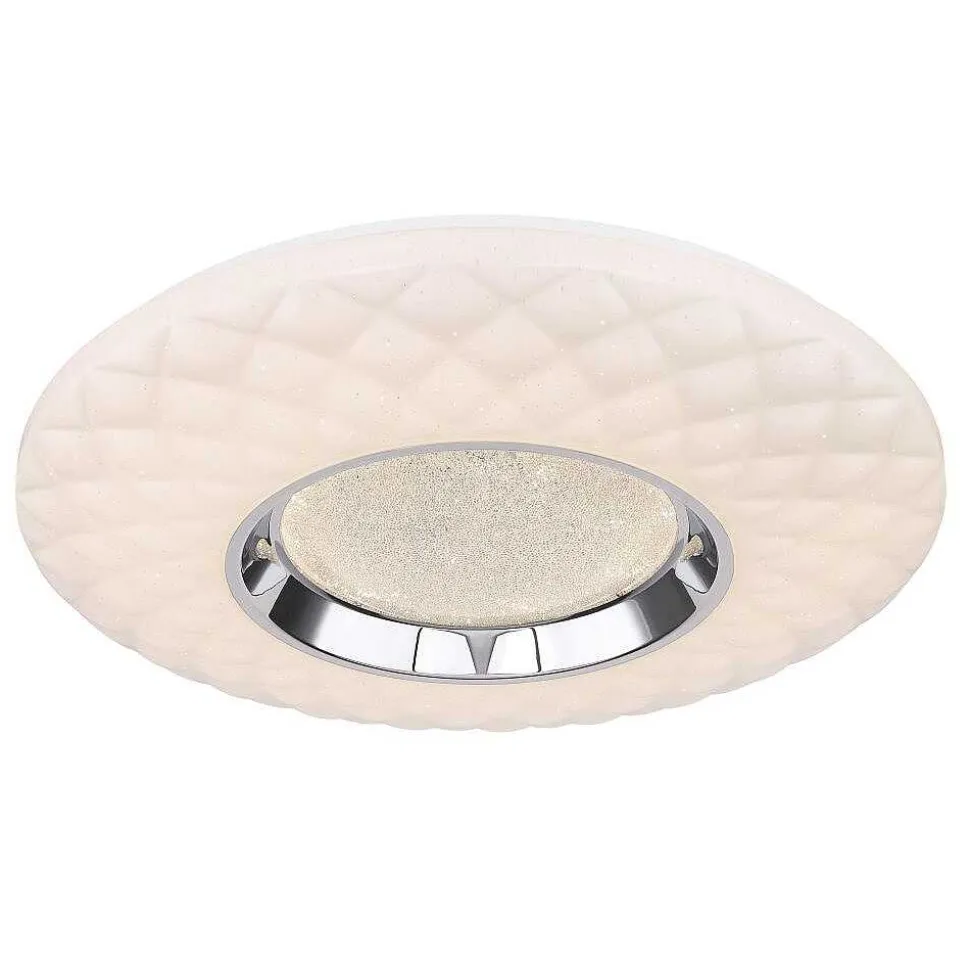 Plafonnier Globo Rita Led Blanc, 1 Lumiere, Telecommandes