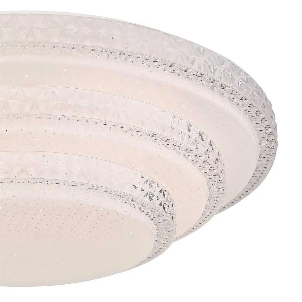 Plafonnier Globo Rita Led Blanc, 1 Lumiere, Telecommandes