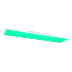 Plafonnier Globo Rosi Led Blanc, 1 Lumiere, Telecommandes, Changeur De Couleurs