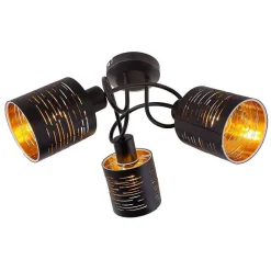 Plafonnier Globo Tunno Noir, 3 Lumieres