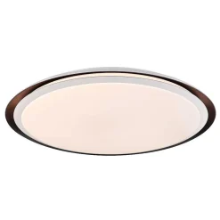 Plafonnier Globo Xaver Led Noir, Blanc, 2 Lumieres, Telecommandes, Changeur De Couleurs