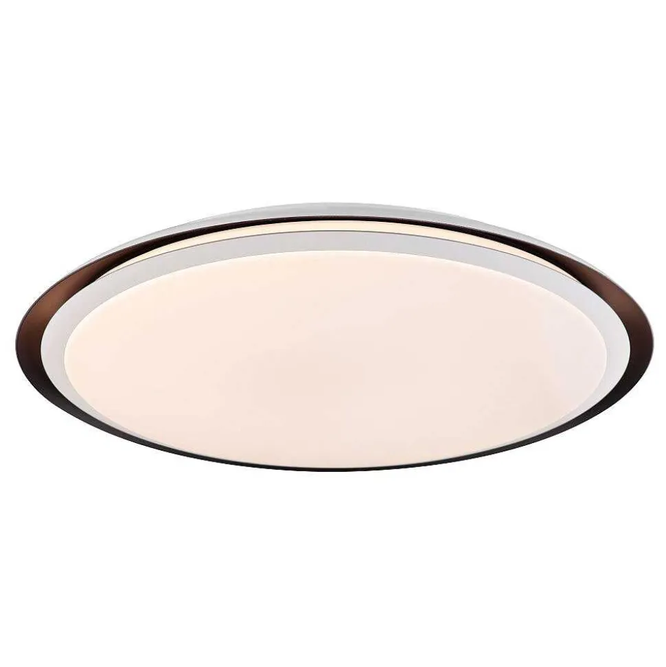 Plafonnier Globo Xaver Led Noir, Blanc, 2 Lumieres, Telecommandes, Changeur De Couleurs
