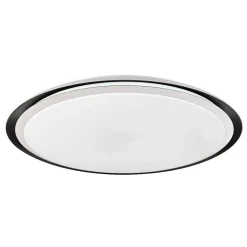 Plafonnier Globo Xaver Led Noir, Blanc, 2 Lumieres, Telecommandes, Changeur De Couleurs