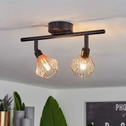 Plafonnier Gronhoj Noir, 2 Lumieres
