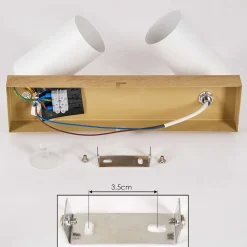Plafonnier Javel Chrome, Couleur Bois, 2 Lumieres