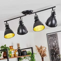 Plafonnier Koppom Noir, 4 Lumieres