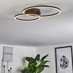 Plafonnier Korca Led Noir, 1 Lumiere