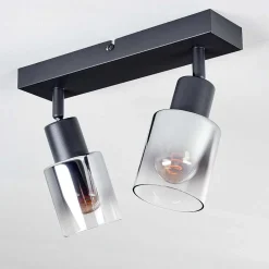 Plafonnier Leteque Noir, 2 Lumieres