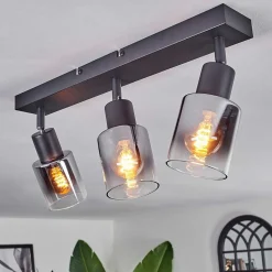 Plafonnier Leteque Noir, 3 Lumieres