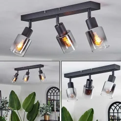 Plafonnier Leteque Noir, 3 Lumieres