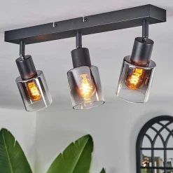 Plafonnier Leteque Noir, 3 Lumieres