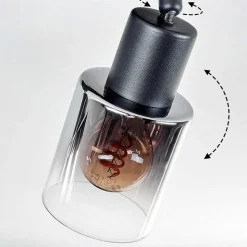 Plafonnier Leteque Noir, 4 Lumieres