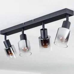 Plafonnier Leteque Noir, 4 Lumieres