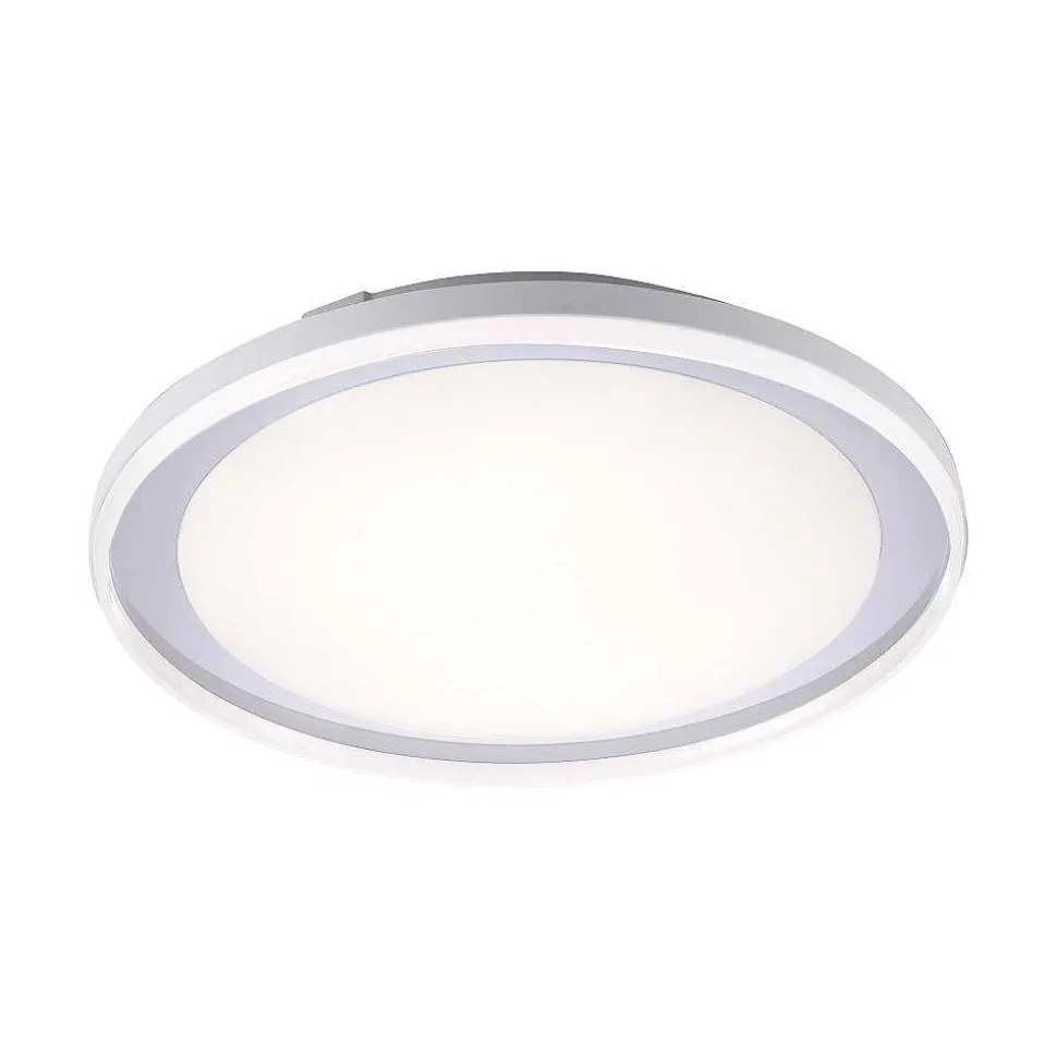 Plafonnier Leuchten-Direkt Medion-Lars Led Chrome, 1 Lumiere, Changeur De Couleurs