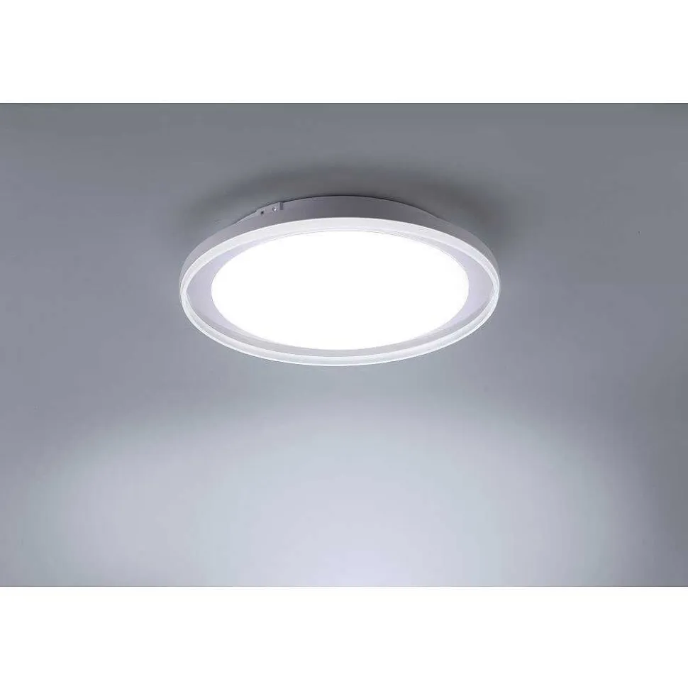 Plafonnier Leuchten-Direkt Medion-Lars Led Chrome, 1 Lumiere, Changeur De Couleurs