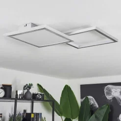 Plafonnier Longos Led Aluminium, 1 Lumiere, Telecommandes