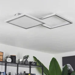 Plafonnier Longos Led Aluminium, 1 Lumiere, Telecommandes