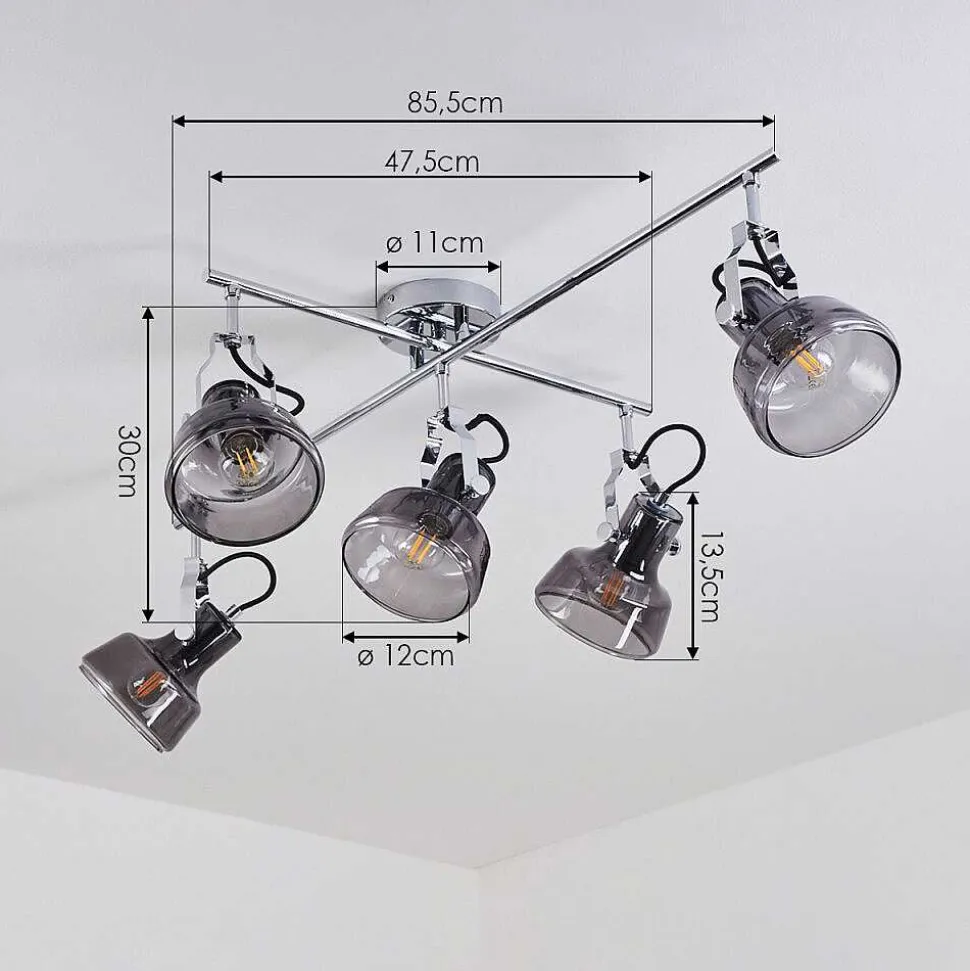 Plafonnier Lulea Chrome, 5 Lumieres