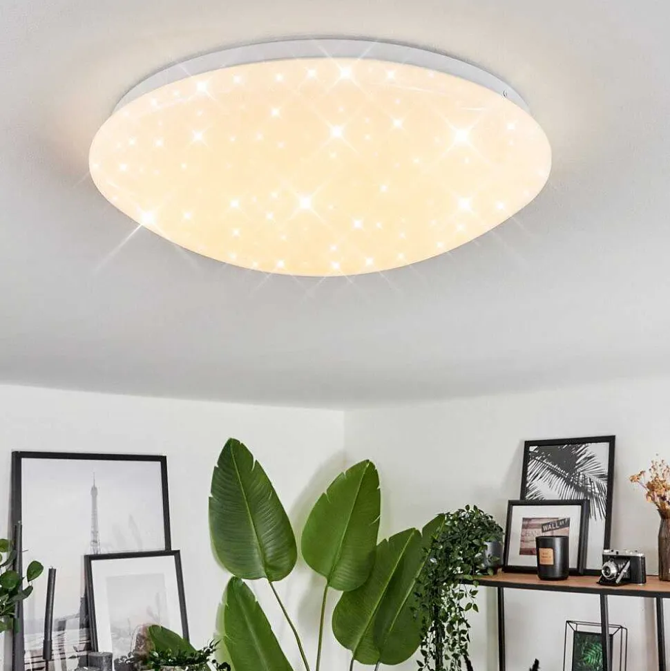 Plafonnier Melres Led Blanc, 1 Lumiere, Telecommandes