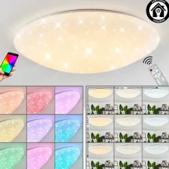 Plafonnier Melres Led Blanc, 1 Lumiere, Telecommandes