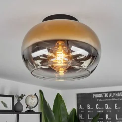 Plafonnier Molloy Or, Clair, Fume, 1 Lumiere