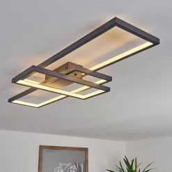 Plafonnier Momahaki Led Anthracite, 1 Lumiere, Telecommandes
