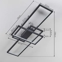 Plafonnier Momahaki Led Anthracite, 1 Lumiere, Telecommandes