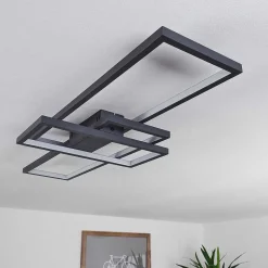 Plafonnier Momahaki Led Anthracite, 1 Lumiere, Telecommandes