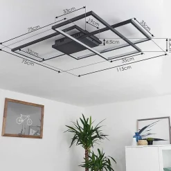 Plafonnier Momahaki Led Anthracite, 1 Lumiere, Telecommandes