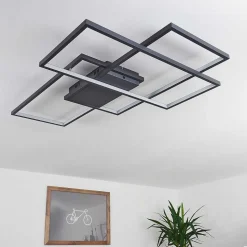Plafonnier Momahaki Led Anthracite, 1 Lumiere, Telecommandes