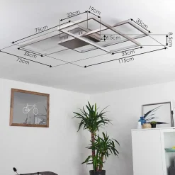 Plafonnier Momahaki Led Chrome, 1 Lumiere, Telecommandes