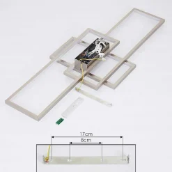 Plafonnier Momahaki Led Nickel Mat, 1 Lumiere, Telecommandes
