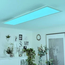 Plafonnier Montalba Led Blanc, 1 Lumiere, Telecommandes, Changeur De Couleurs