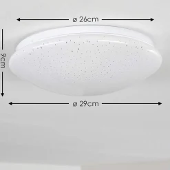 Plafonnier Norton Star Led Blanc, 1 Lumiere, Telecommandes, Changeur De Couleurs