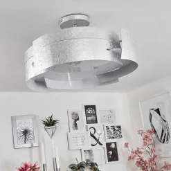 Plafonnier Novara Argente, 3 Lumieres