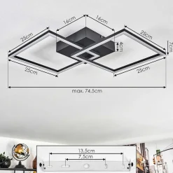 Plafonnier Obo Led Noir, 1 Lumiere
