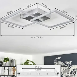 Plafonnier Obo Led Titane, 1 Lumiere