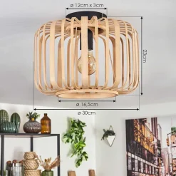 Plafonnier Oravi Bois Clair, 1 Lumiere