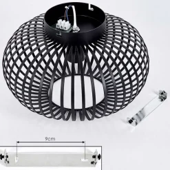Plafonnier Oravi Noir, 1 Lumiere