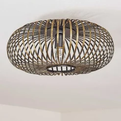 Plafonnier Oravi Noir Dore, 1 Lumiere