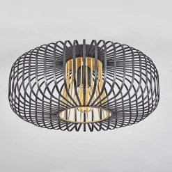 Plafonnier Oravi Noir Dore, 1 Lumiere