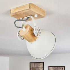 Plafonnier Orny Brun, Blanc, 1 Lumiere