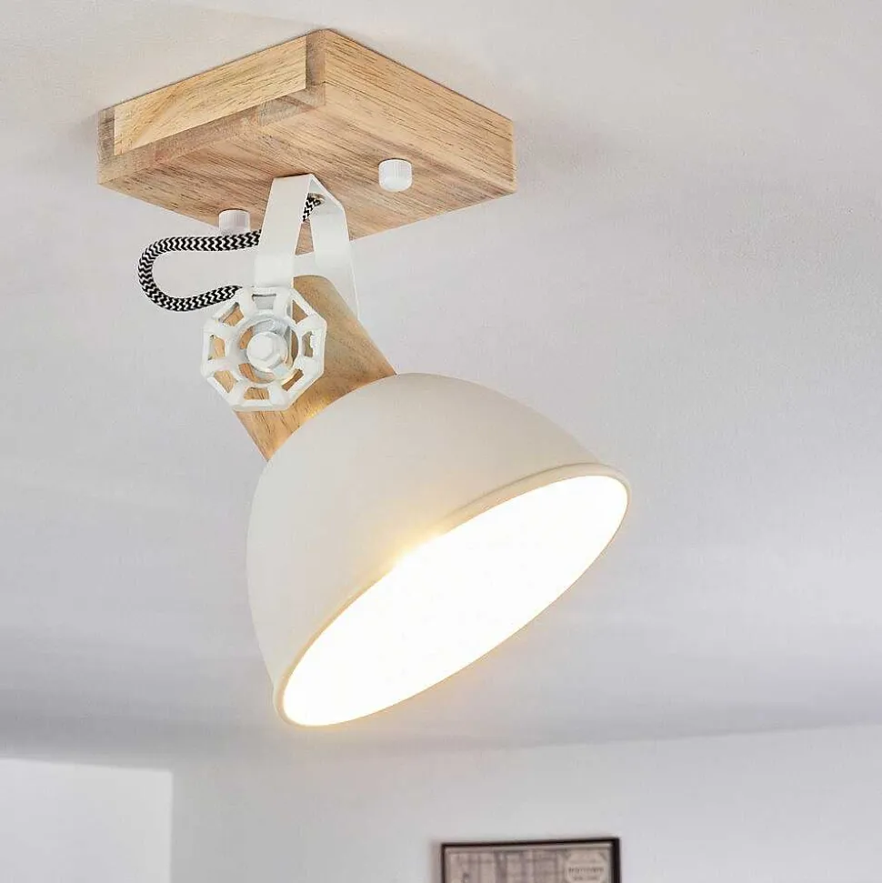 Plafonnier Orny Brun, Blanc, 1 Lumiere