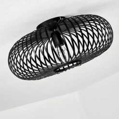 Plafonnier Ovari Noir, 1 Lumiere