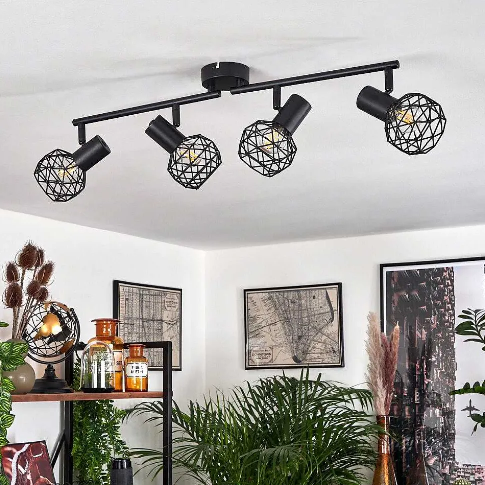 Plafonnier Palmira Noir, 4 Lumieres