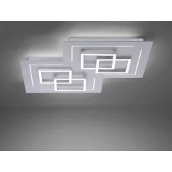Plafonnier Paul Neuhaus Q-Linea Led Nickel Mat, 8 Lumieres, Telecommandes