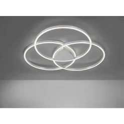 Plafonnier Paul Neuhaus Q-Kate Led Argente, 3 Lumieres, Telecommandes