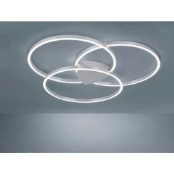 Plafonnier Paul Neuhaus Q-Kate Led Argente, 3 Lumieres, Telecommandes