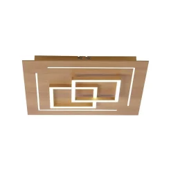 Plafonnier Paul Neuhaus Q-Linea Led Bois Clair, 4 Lumieres, Telecommandes