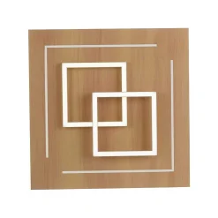 Plafonnier Paul Neuhaus Q-Linea Led Bois Clair, 4 Lumieres, Telecommandes